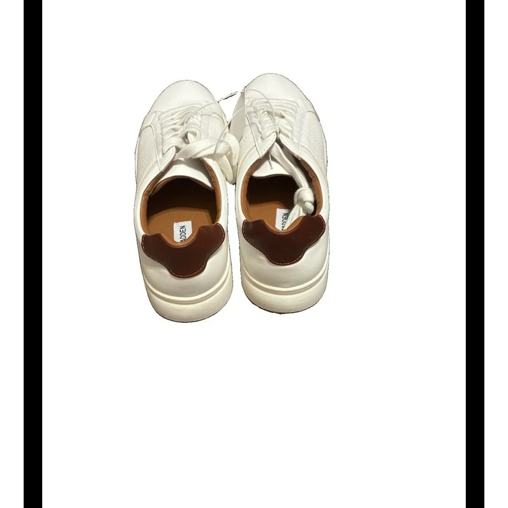 Steve Madden P-Spruce Mens White Low Top Fashion Sneakers Size 9.5